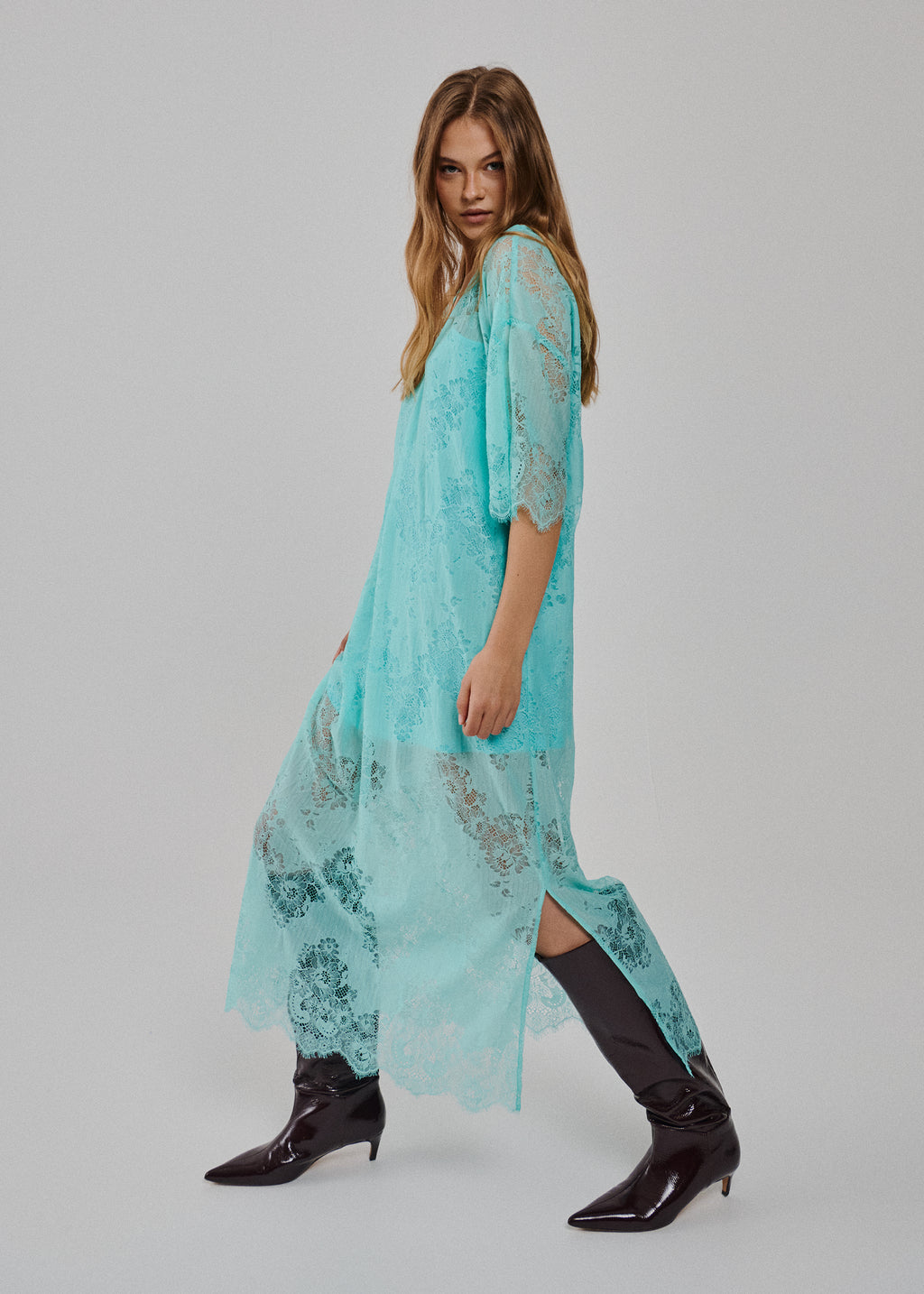 SAYMLULU LACE DRESS - BLUE RADIANCE