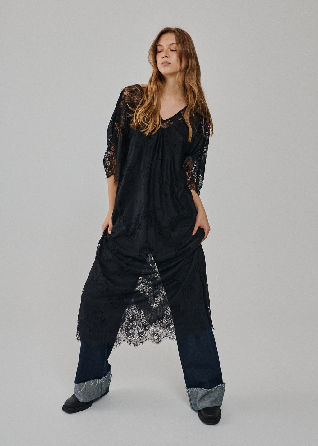 SAYMLULU LACE DRESS - BLACK