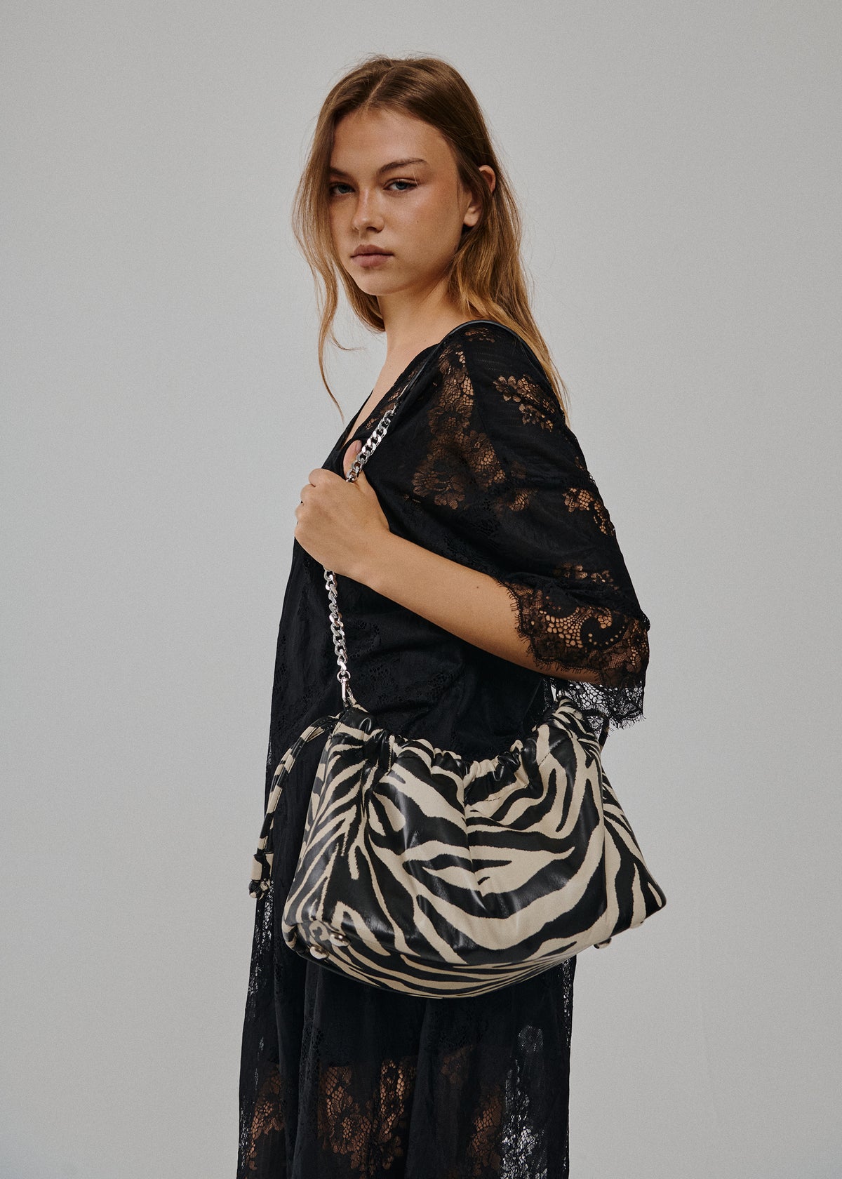 SAYMSIGNA LEATHER BAG - ZEBRA